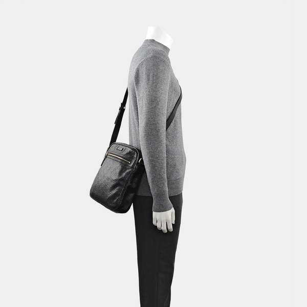 Monogram Calfskin Shoulder Bag Black