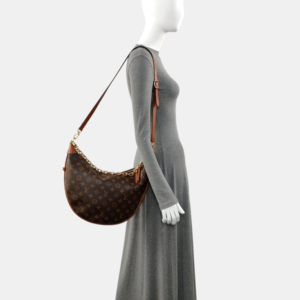 LOOP HOBO Monogram Coated Canvas Brown