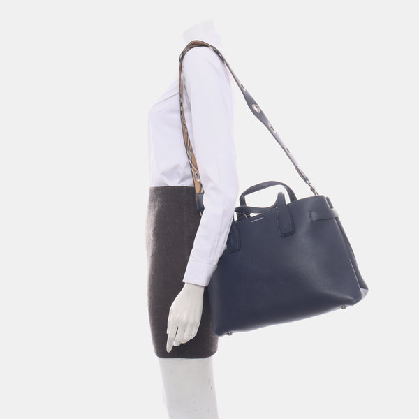 The Banner Medium Calfskin Blue