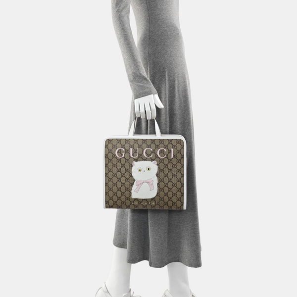 Children’s GG Bucket Monogram Coated Canvas Beige