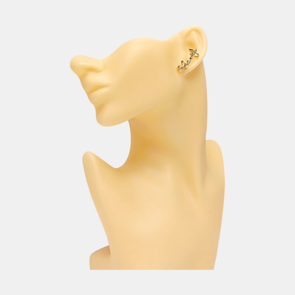 Metal Gold Stud Earrings