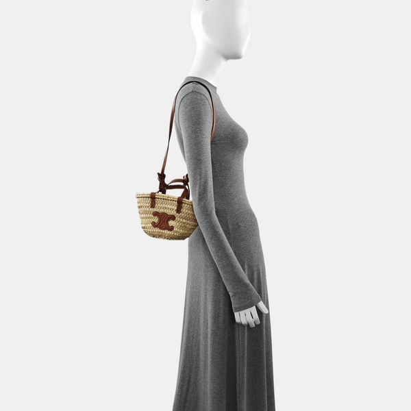TEEN TRIOMPHE CELINE CLASSIC Mini Straw Beige