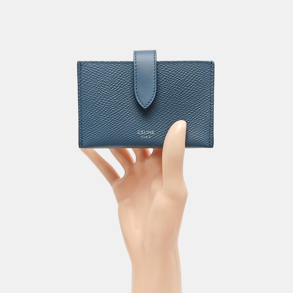 STRAP Calfskin Blue Card Holder