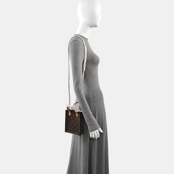 SAC PLAT Mini Monogram Coated Canvas Brown