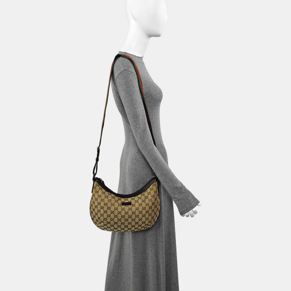 Monogram Canvas Shoulder Bag Brown
