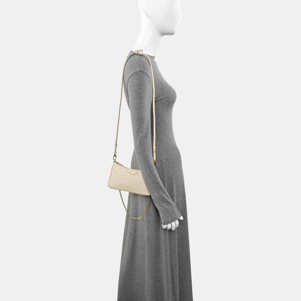 EASY POUCH ON STRAP Calfskin Beige