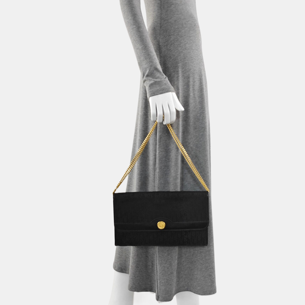 Oblique Canvas Shoulder Bag Black
