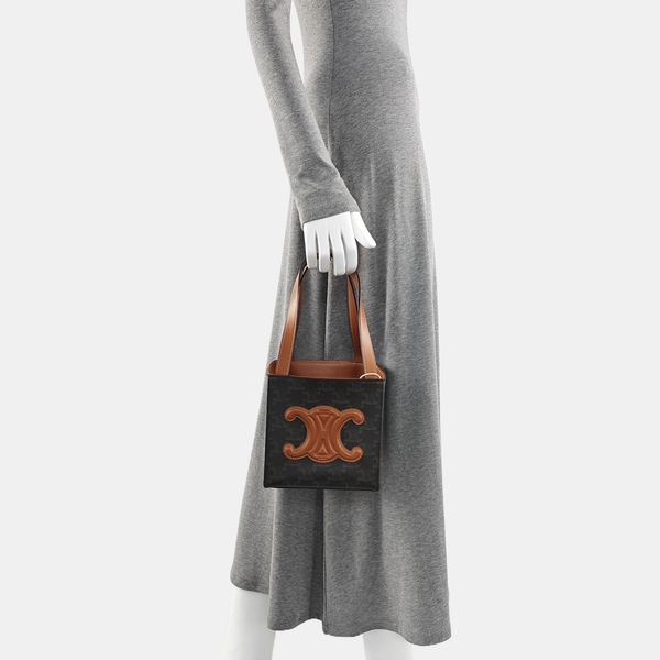 Coated Canvas Tote Bag Brown