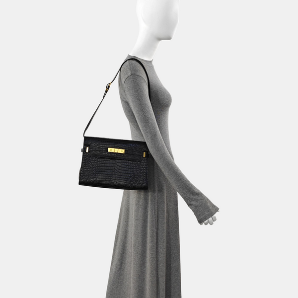 MANHATTAN Medium Calfskin Black