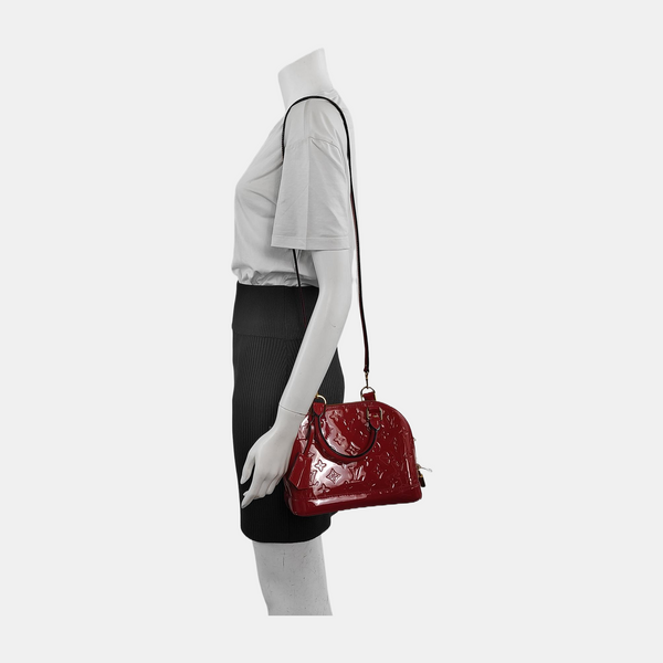 Authenticated pre-owned ALMA BB Monogram Patent Leather Red - Shoulder Bag at Looply