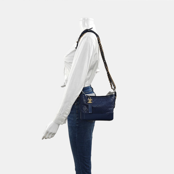 Authenticated pre-owned GABRIELLE Small Quilted Calfskin Blue - Shoulder Bag at Looply