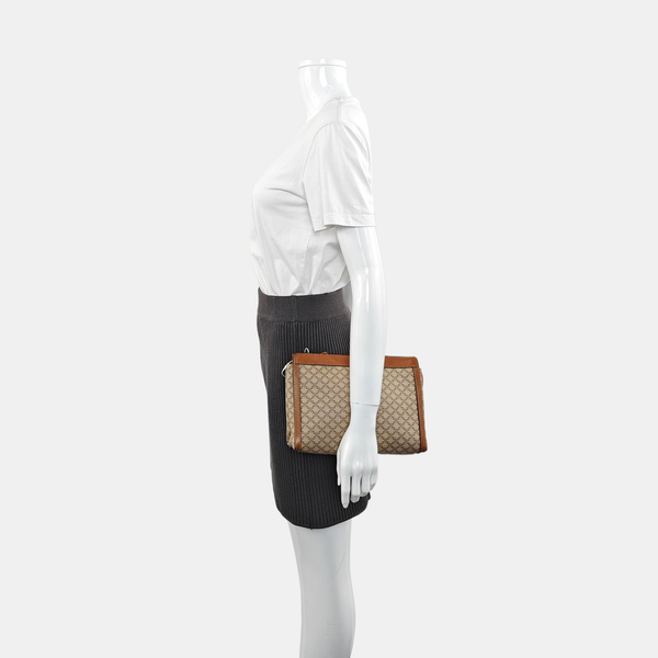 MACADAM CLUTCHES Coated Canvas Beige