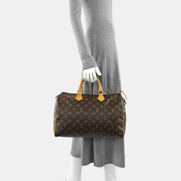SPEEDY 35 Monogram Coated Canvas Brown