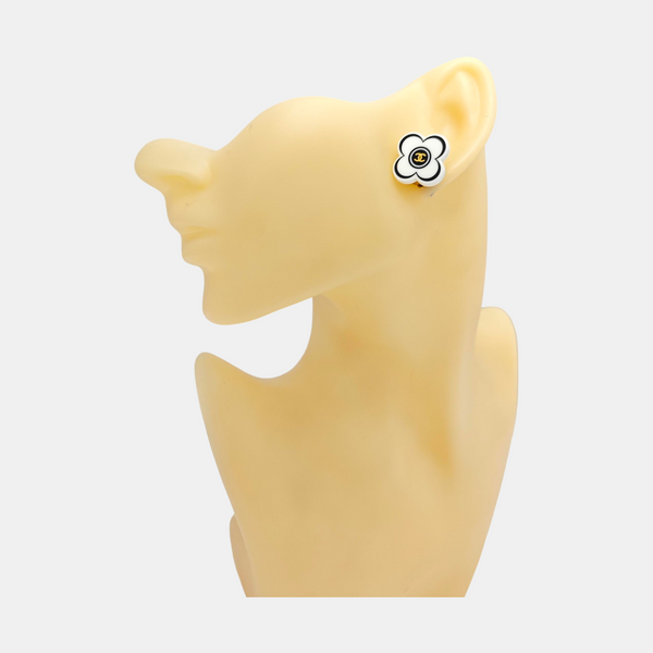 Metal White Clip On Earrings