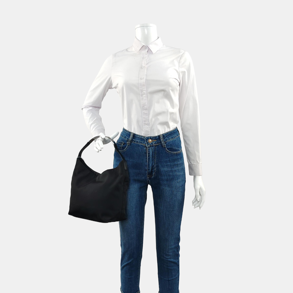 Fabric Top Handle Bag Black