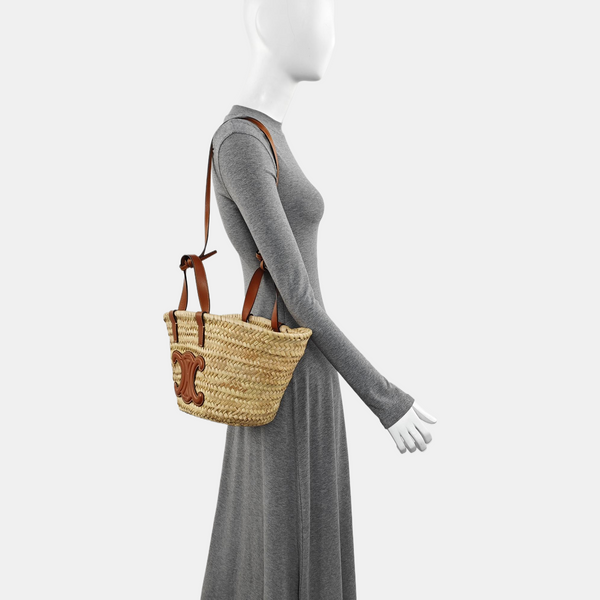 TEEN TRIOMPHE CELINE CLASSIC Medium Straw Beige