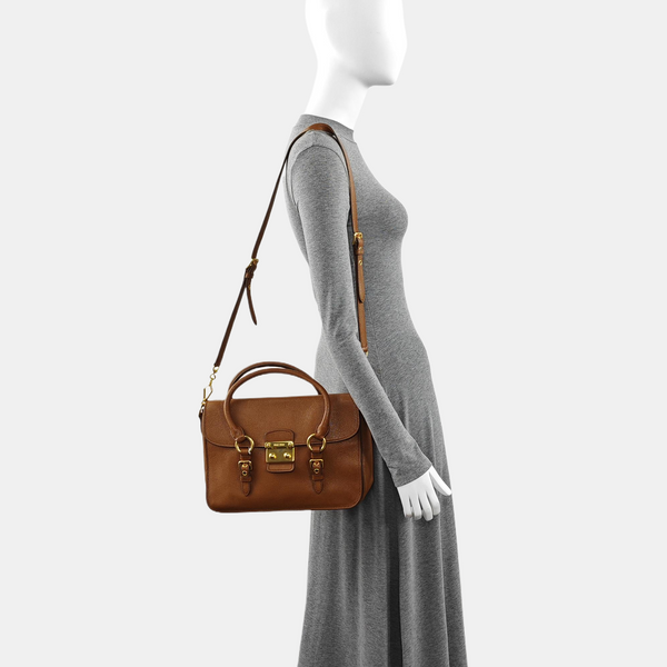 Calfskin Shoulder Bag Brown