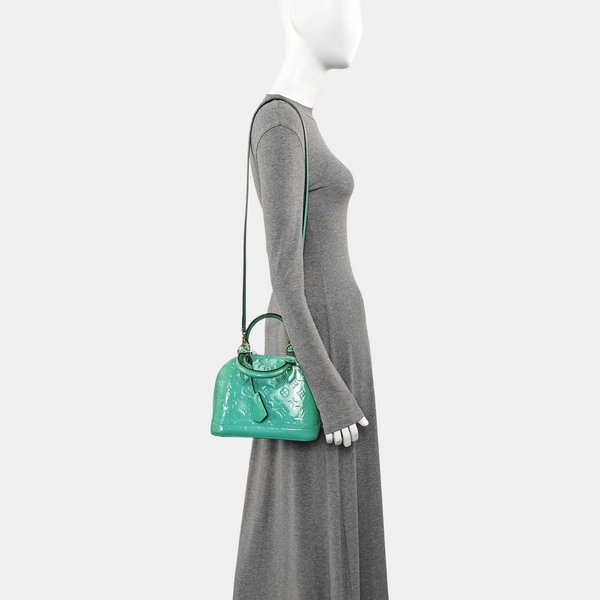 ALMA BB Monogram Patent Leather Green