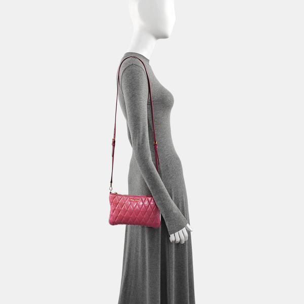 Quilted Lambskin Shoulder Bag Pink