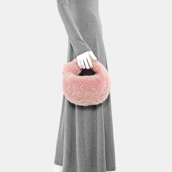 Fur Top Handle Bag Pink