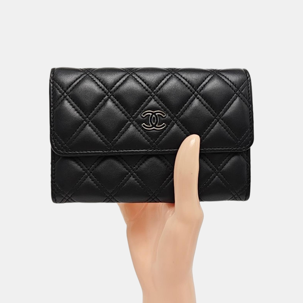 Quilted Lambskin Wallet Black