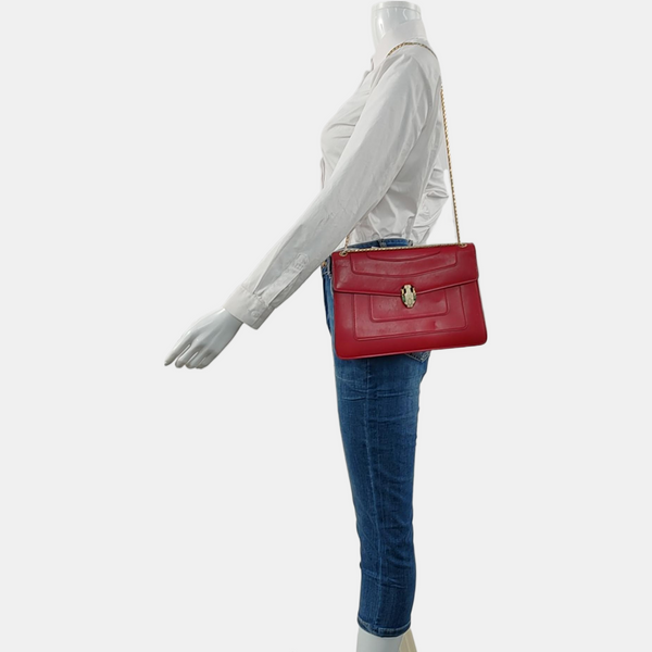 SERPENTI FOREVER Medium Calfskin Red