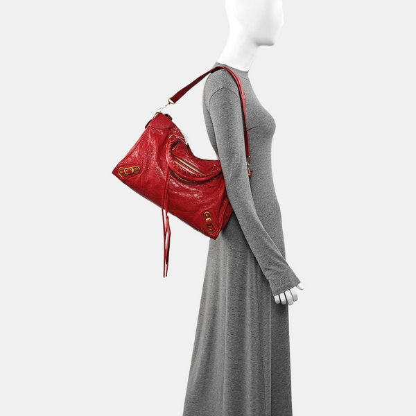 Authenticated pre-owned Classic City Medium Lambskin Red - Tote Bag at Looply