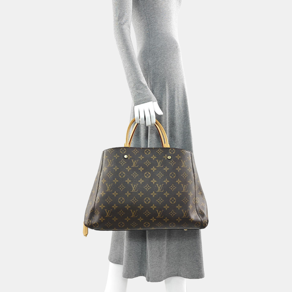 MONTAIGNE Monogram Coated Canvas Brown