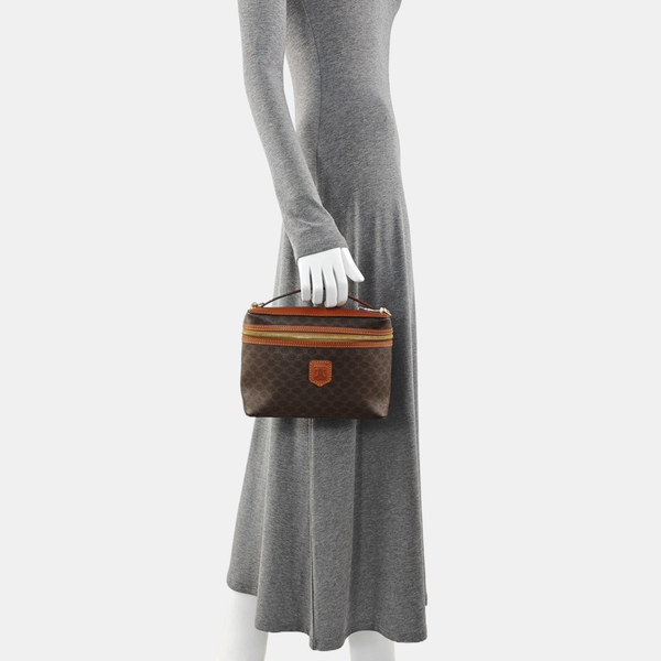 MACADAM TOP HANDLE COSMETIC BAGS Coated Canvas Brown