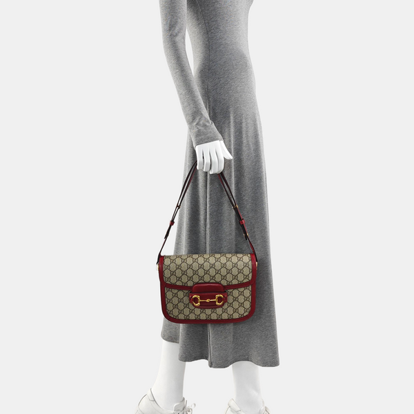 Horsebit 1955 Small Monogram Coated Canvas Beige