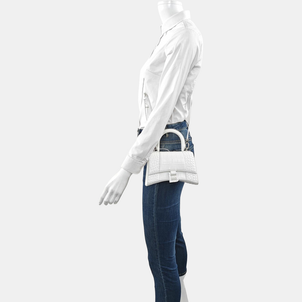 Hourglass Small Calfskin White