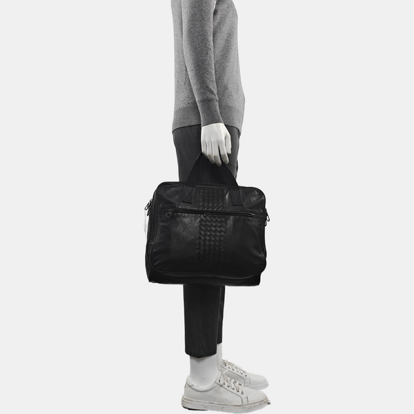Calfskin Top Handle Bag Black