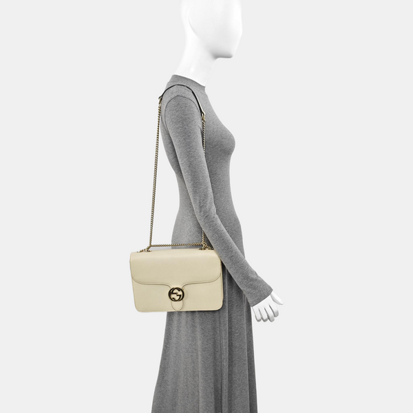 Interlocking G Large Calfskin Beige