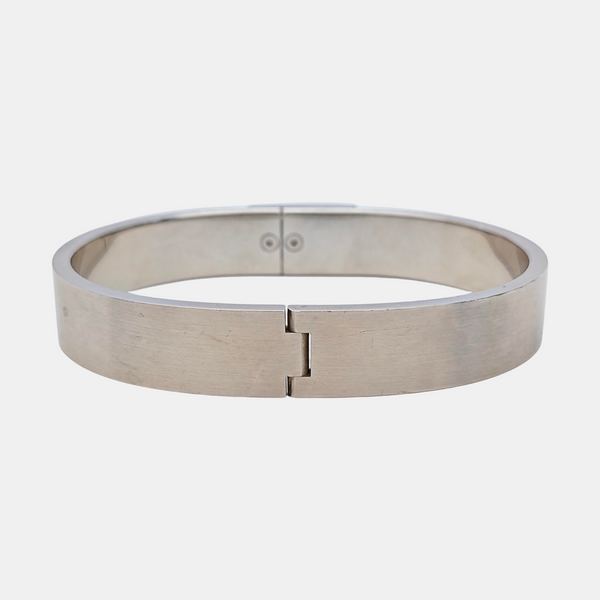 Jet Metal Silver Bangle