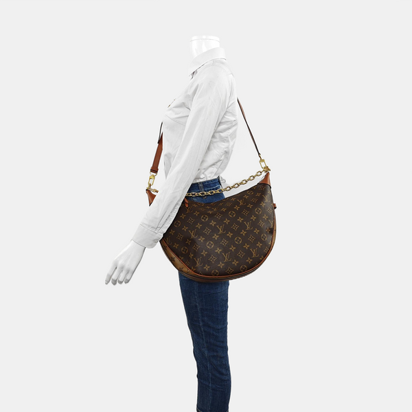LOOP HOBO Monogram Coated Canvas Brown