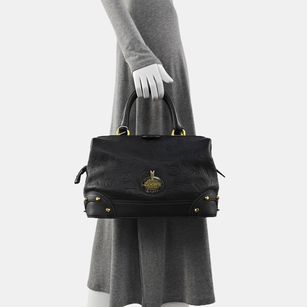 Calfskin Top Handle Bag Black