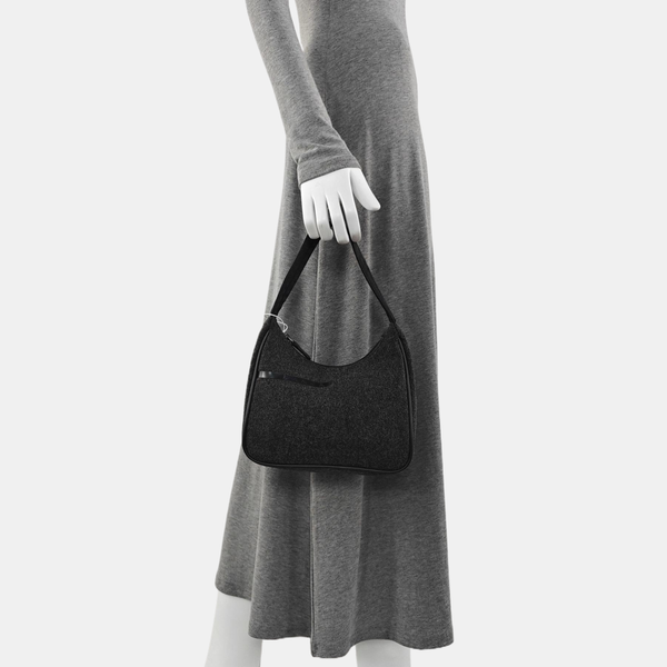 Authenticated pre-owned Re-Edition Wool Gray - Top Handle Bag at Looply