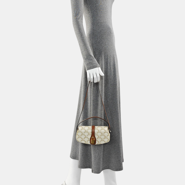 Coated Canvas Shoulder Bag White
