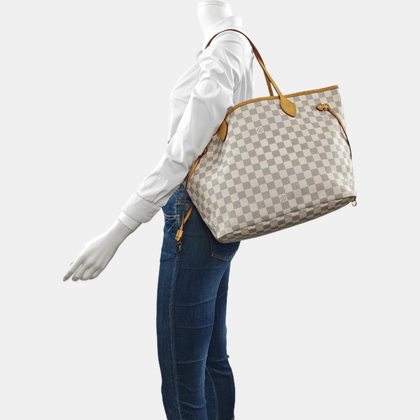 NEVERFULL MM Damier Azur Coated Canvas White