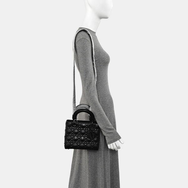 Lady Dior Small Cannage Calfskin Black