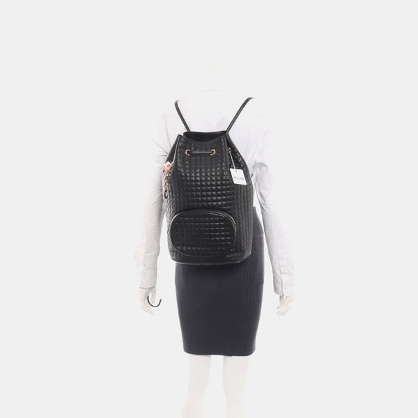 C CHARM Quilted Calfskin Black