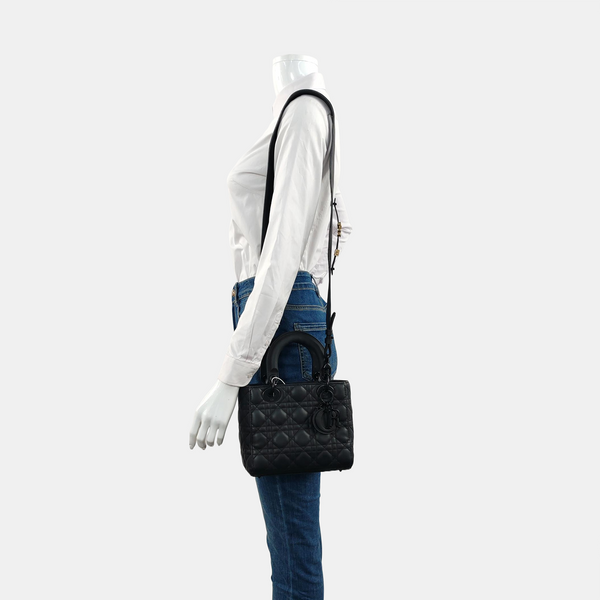 Lady Dior Small Cannage Calfskin Black