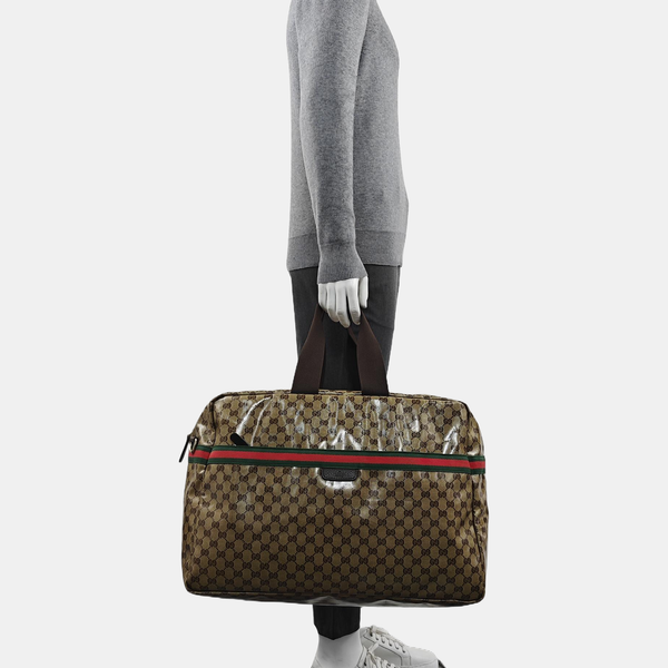 Monogram Coated Canvas Top Handle Bag Brown