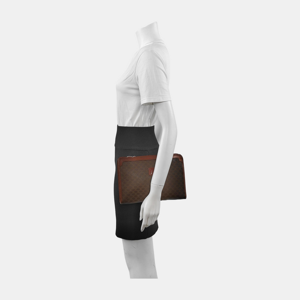 MACADAM CLUTCHES Coated Canvas Brown