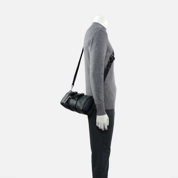 KEEPALL 25 Monogram Coated Canvas Black