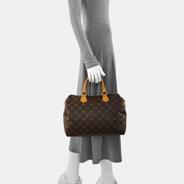 SPEEDY 30 Monogram Coated Canvas Brown