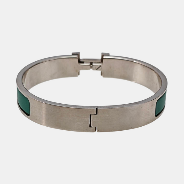Clic H Metal Green Bangle