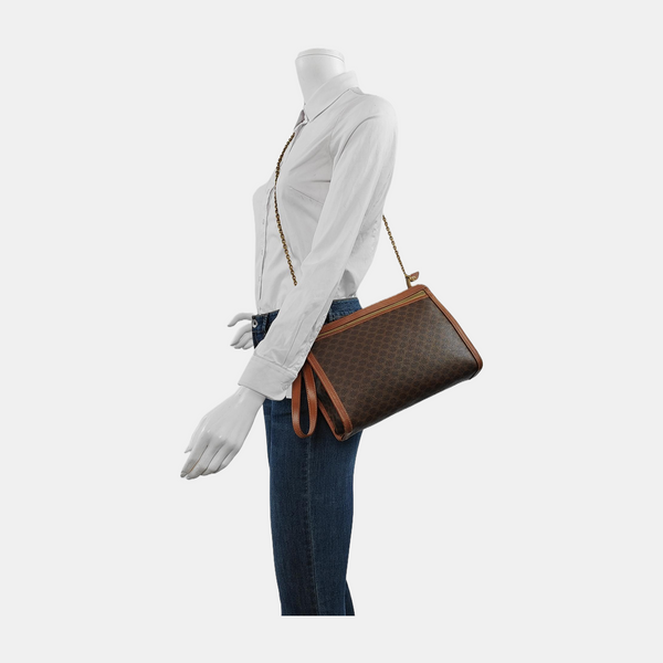Authenticated pre-owned MACADAM CLUTCHES Coated Canvas Brown - Clutch at Looply