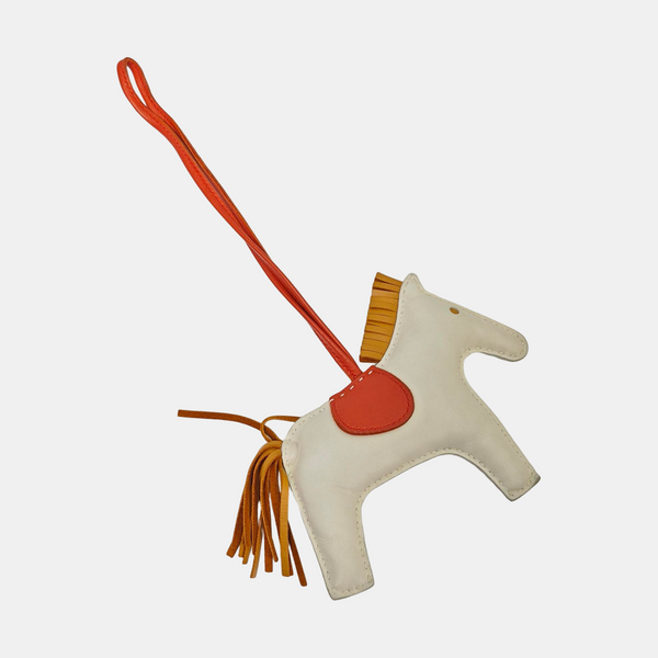 Leather Bag Charm White