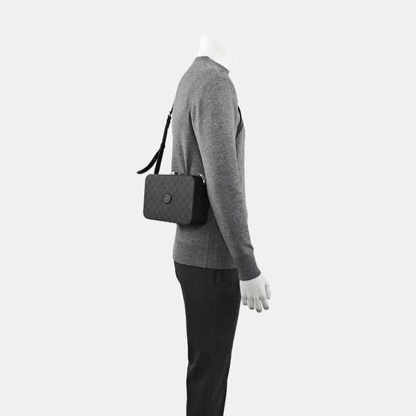 Monogram Coated Canvas Shoulder Bag Black